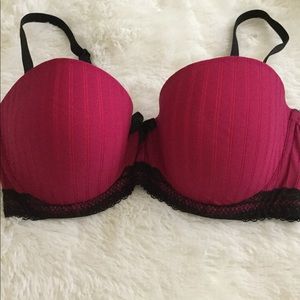 Red lace bra